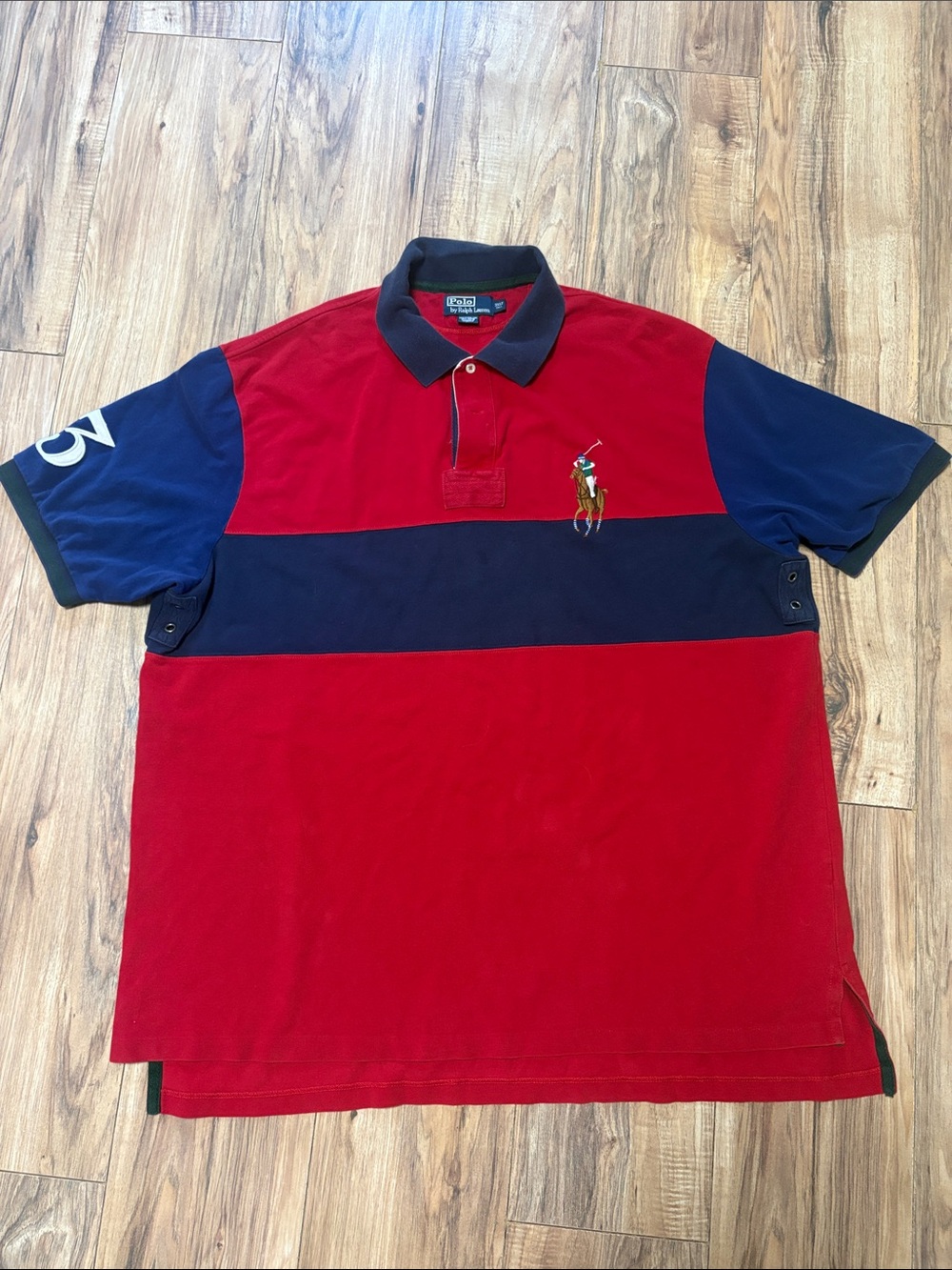 Polo Ralph Lauren 3XL Tall Big Pony Colorblock Rugby Polo
